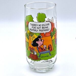 Peanuts McDonalds Vintage Camp Snoopy Collection Glass Tumbler